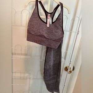 PINK Victoria's Secret Women's Purple Sports Bra and Leggings Set
